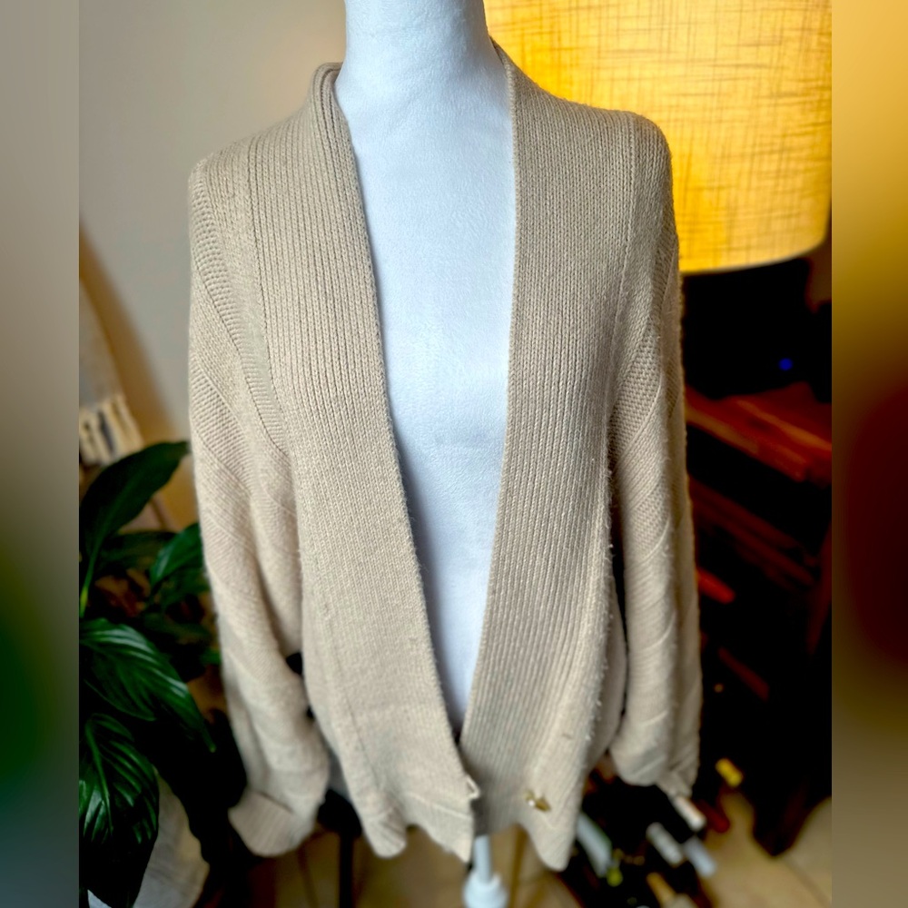 Beige super soft batwing knit cardigan